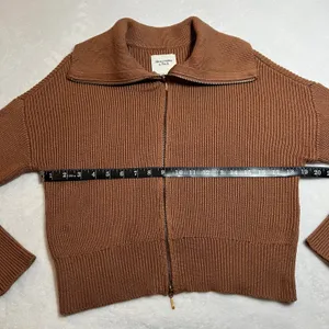 Abercrombie & Fitch Double Zipper Cardigan Size S Minimalist Preppy Casual thumbnail 7