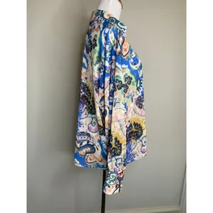 SundayUp Paisley Blouse Sz Large Blue Pink Boho Preppy thumbnail 4