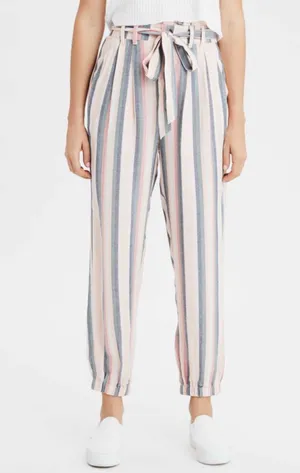 American Eagle Striped Casual Joggers thumbnail 1