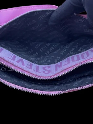 Steve Madden Pink Baguette Shoulder Bag Logo Print NWT thumbnail 9