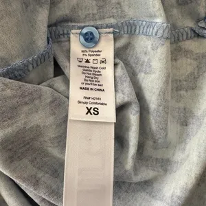 LuLaroe Camo Print Button-Down‎ Shirt Short Sleeve Blue Abstract Casual Top XS thumbnail 6