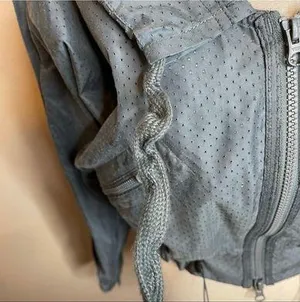 Adidas x Stella McCartney Gray Mesh Hooded Jacket thumbnail 4