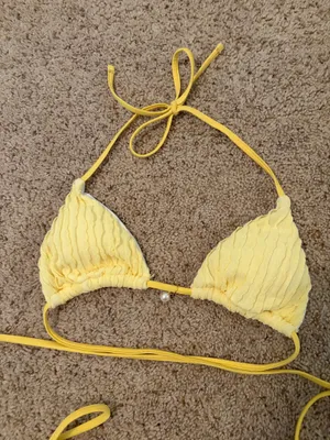 Shein Bikini Set Yellow Ribbed thumbnail 2