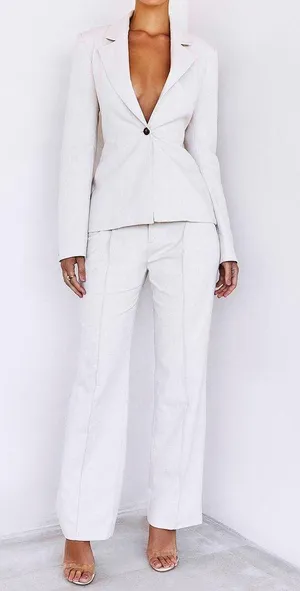 House Of CB Being White Open Back Lace Up Suit blazer Jacket Top Blouse Shirt thumbnail 4