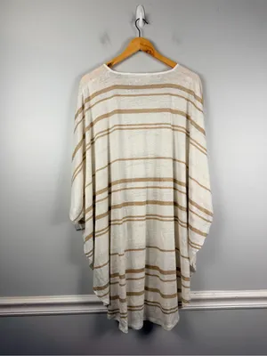 Garnet hill 100% Organic-Linen Cover-Up size large / extra large cream stripe thumbnail 9