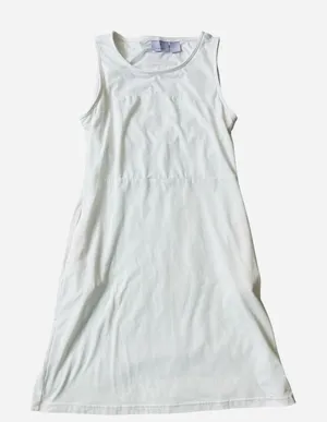 Athletic White Midi Dress with Pockets thumbnail 1
