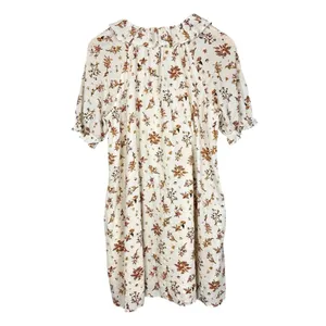 Madewell Ruffle Button Front Trapeze A-line Babydoll Dress Floral Reef Sz Small thumbnail 11