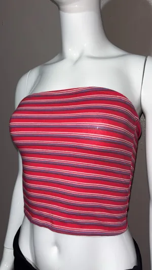 Arizona Striped Tube Top Red Multi thumbnail 3