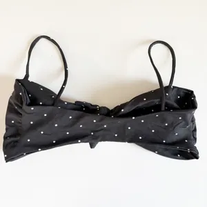 Vincija Swim Womens Polka Dot Retro Tie Up Bow Front Bikini Top Black Size 2 thumbnail 4