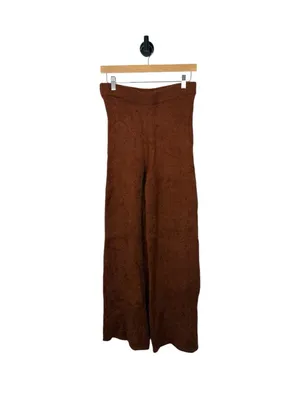 Reformation Isle Wide Leg Knit Pants Brown Organic Cotton Pull On Size M thumbnail 3