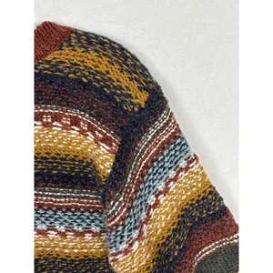 Vintage Womens Fair Isle Striped Knit Cardigan Sweater Buttons V Neck Wool Sz M thumbnail 6