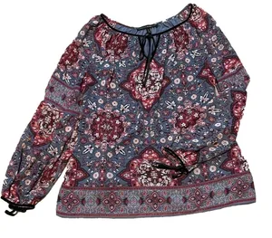 White House Black Market floral blouse sz 6 thumbnail 1