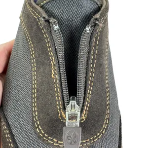 Grasshoppers Brown Suede & Mesh Slip On Zip Up‎ Comfort Flat Shoes Women's 8W thumbnail 7