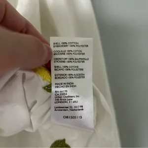 Anthropologie Maeve Embroidered Lemons Button Down Shirt Whimsy Euro Fruit thumbnail 9