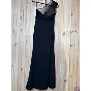 NWT Lulus Brayla Black One-Shoulder Mermaid Maxi Dress Bridesmaid Banquet Size M thumbnail 2