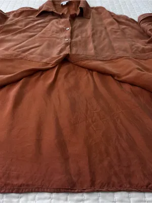 Lucy Paris Women’s S Burnt Orange Maggie Button-Down Shirt Oversized thumbnail 6