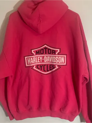 Hot Pink Heavy Blend Pullover Sweatshirt W Harley Davidson Graphic Sz XL thumbnail 4
