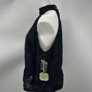 Ryegrass black eyelet halter top extra large Black Size XL thumbnail 4