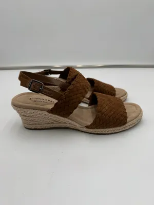 St. John’s Bay Women’s Size 6.5 Brown Woven Espadrille Wedge Sandals thumbnail 5