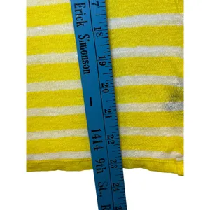 Lauren Ralph Lauren Yellow White Striped 100% Linen Knit Sweater Top Womens L‎ thumbnail 5