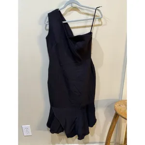 Karen Millen Dress One Shoulder Asymmetrical Hem Size 8 thumbnail 2