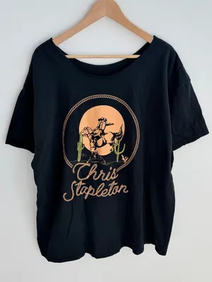 Chris Stapleton Off The Shoulder Tour Tee Black Size XXL thumbnail 1