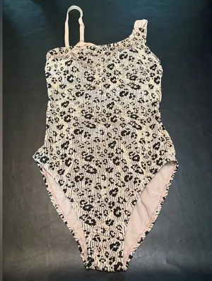 Time And TRU Leopard Beige One Piece Women Swimsuit Size M (8-10) NWT thumbnail 1