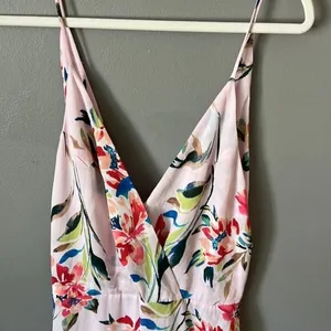Lush Womens Sleevless V Neck Open‎ V Back Floral Print Maxi Dress thumbnail 3