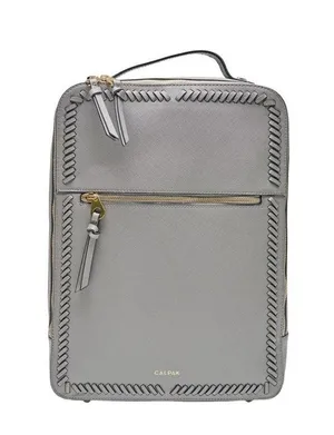 Calpak Grey Leather Bagpack Gray thumbnail 1