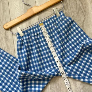 Urban Outfitters Pants gingham check casey kick flare womens Blue (xsmall) thumbnail 5