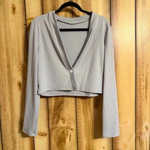 Gray Cargo Pants Cropped Cardigan Set XXL thumbnail 3