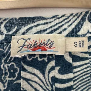 Faherty Gemina‎ Dress Size Small Blue White Printed Linen Blend Beachy Coastal thumbnail 8