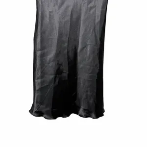 Y2K bebe Black Satin Slip Dress M Cowl Neck Mini Going Out Made USA Minimalist thumbnail 6