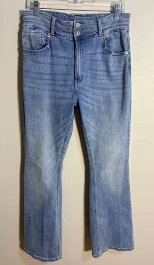 Artemis Vintage Flare Jeans 15/31 Light Wash Double Button High Rise Stretch‎ thumbnail 1