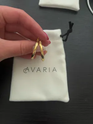 Avaria gold twist hoop earrings thumbnail 2