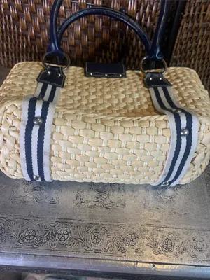 Woven Navy & Tan Basket Purse Chaps thumbnail 3
