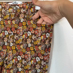 Hollister XS Floral High Rise Flare Bell Bottom Pants | Retro 70s Boho thumbnail 5