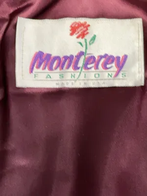 Vintage Monterey Fashions Faux Fur Coat Black Dark Brown Burgundy Lining SZ 12 thumbnail 12