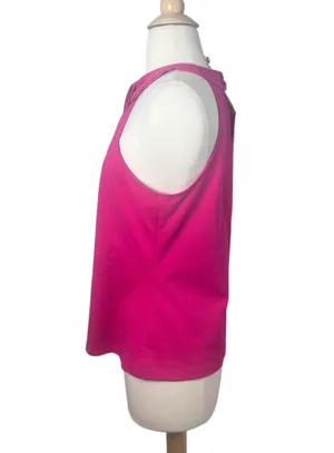Halogen Hot Pink Knit Twist Front Halter Top thumbnail 4