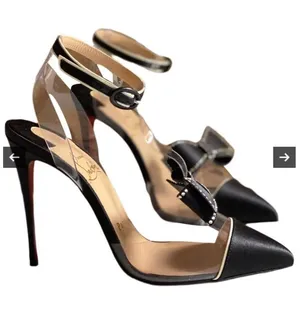 Christian Louboutin Black Naked Bow 100 Satin/Pvc/Patent Leather Pumps EU 41 thumbnail 1