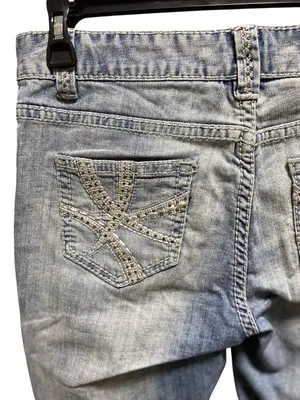 Rock & Roll Cowgirl Y2K Boyfriend Fit Cropped Jeans Blue Size 28 Summer Coastal thumbnail 13