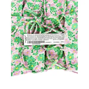 Zara Pink Green Floral Satin Halter‎ Spaghetti Strap Crop Top Size Small thumbnail 5