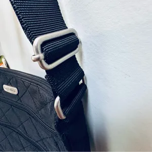 Baggallini Triple Zipper Travel Crossbody Bag Black Pristine Condition thumbnail 6
