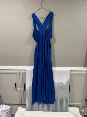 Anthropologie Blue Maxi Dress With Cutout Design thumbnail 4