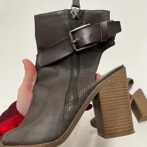 Dolce Vita Teisha Grey Buckle Block Heel Booties thumbnail 4