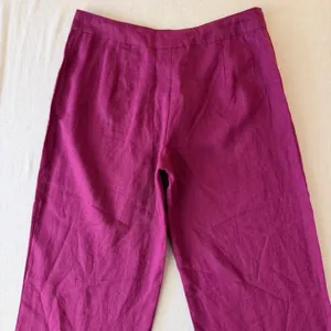 Spiegel Costal Linen Pants 2P Magenta Purple Wide Leg Drawstring Trousers thumbnail 8