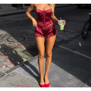 Outcast Satin Shorts Lucine Size M Deep Red thumbnail 4