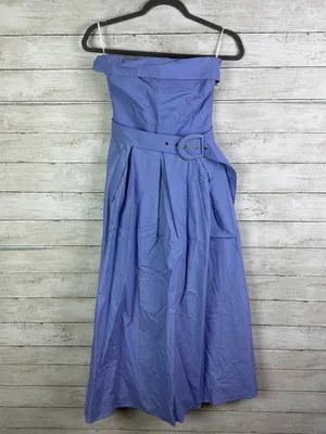 Lulus Trendsetting Choice Periwinkle Strapless Midi Dress With Pockets Size XS thumbnail 3