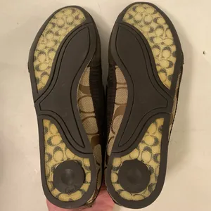 Coach Harmonie Signature Monogram Logo Sneakers Shoes Y2K Brown Tan Straps 6.5 thumbnail 5