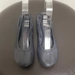 Tory Burch Eddie Navy Blue Leather Ballet Flats 6 M Folding Elastic Rim *No box* thumbnail 2